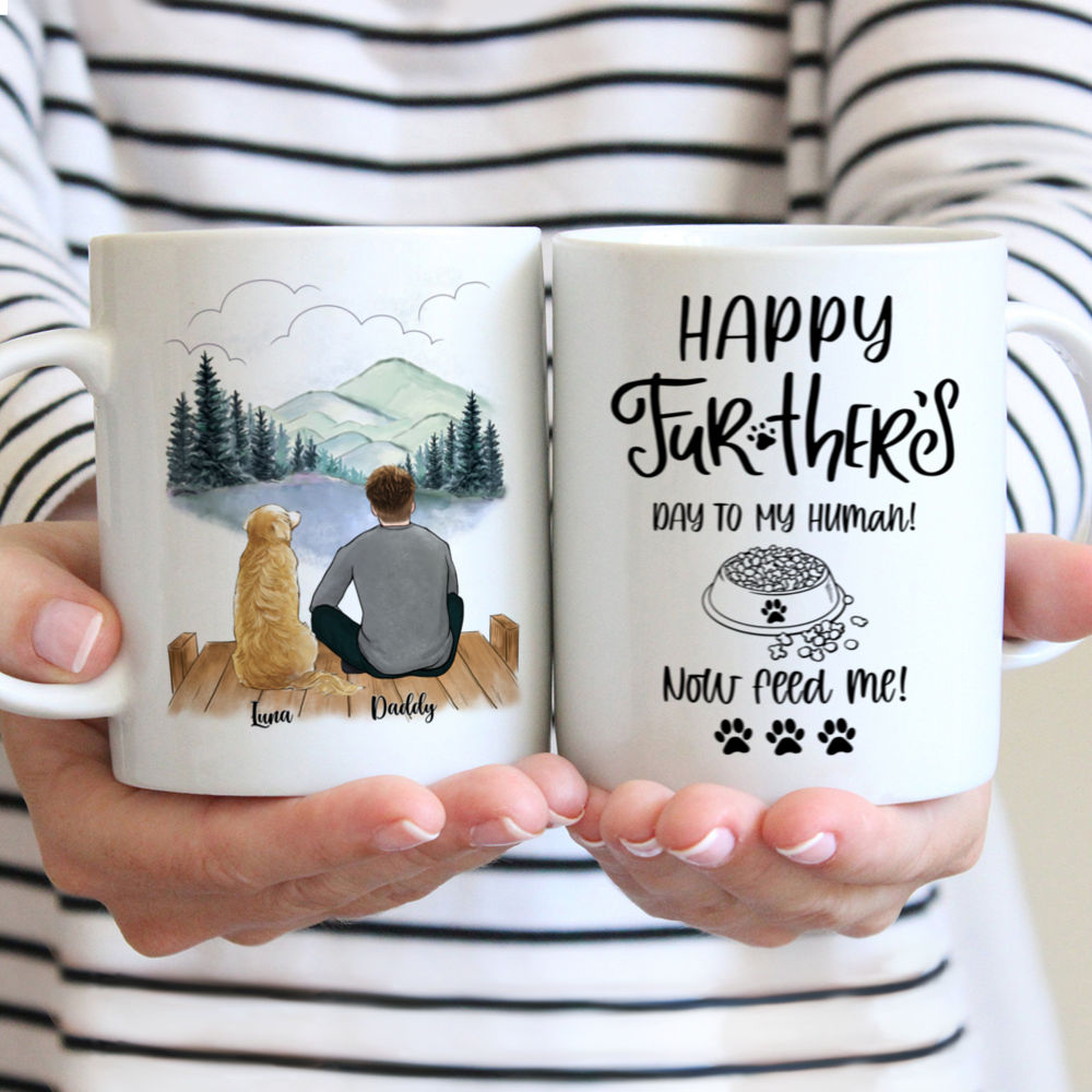 Personalized Mug - Man and Dogs - Happy Fur-ther's Day