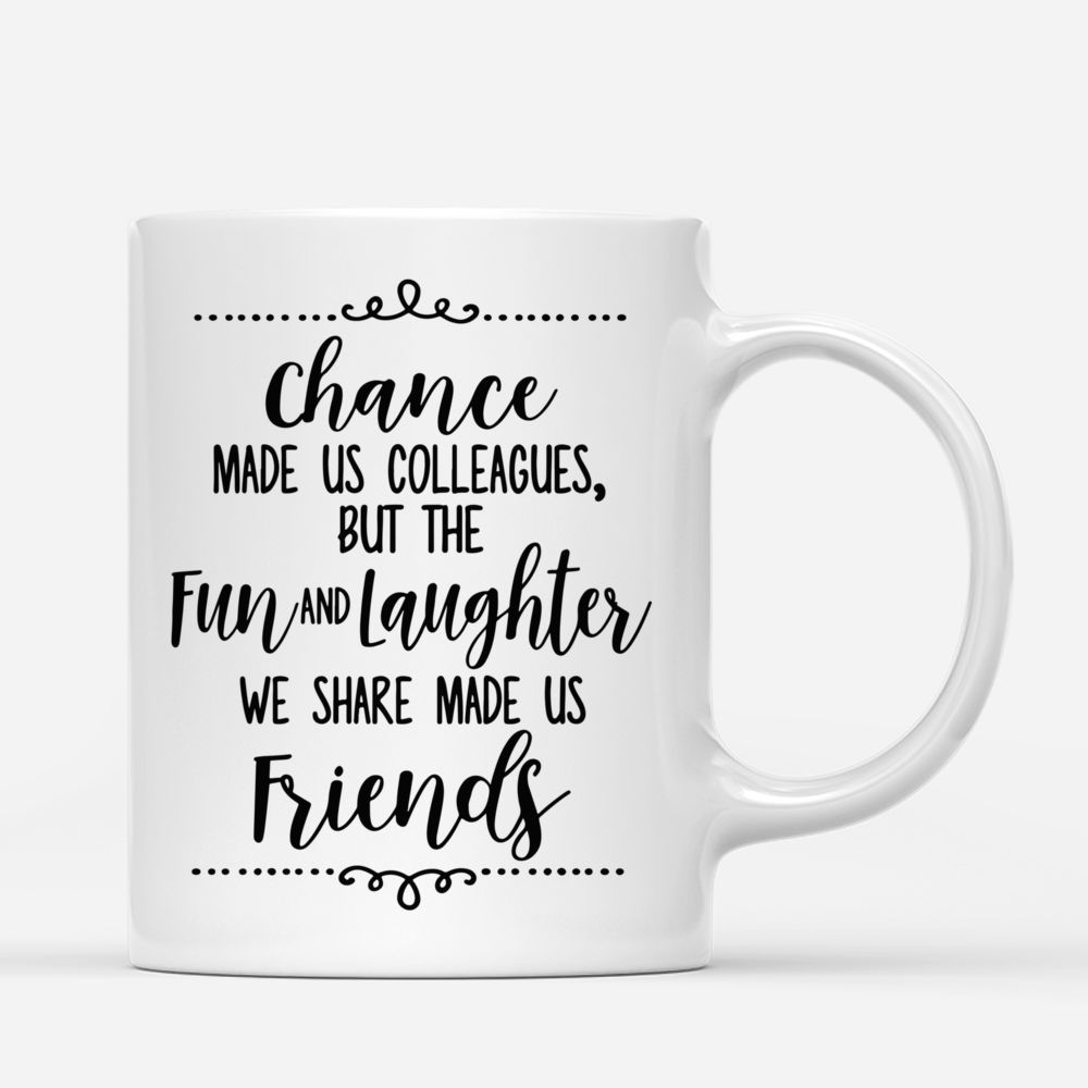 Personalized Mug - Nurse - Chance made us colleagues, but the fun and laughter we share made us friends_2