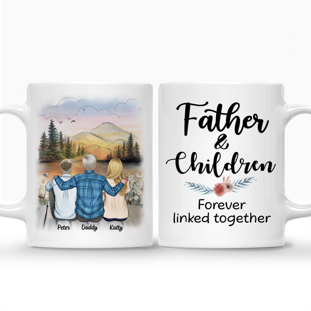 Personalized Mug - Father & Children (S) - Father & Children, Forever linked Together - 2D_3