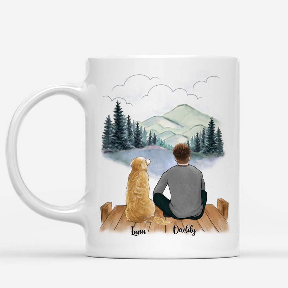 Man and Dogs - Dear Dad, Forget Father's Day I Wood You Every Day. Love - Personalized Mug_1