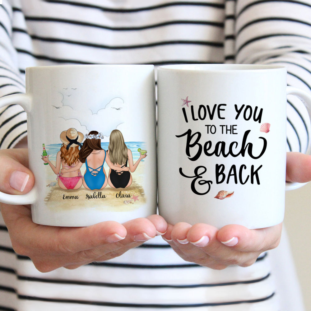 Personalized Beach Girls Mug - I Love You To The Beach And Back