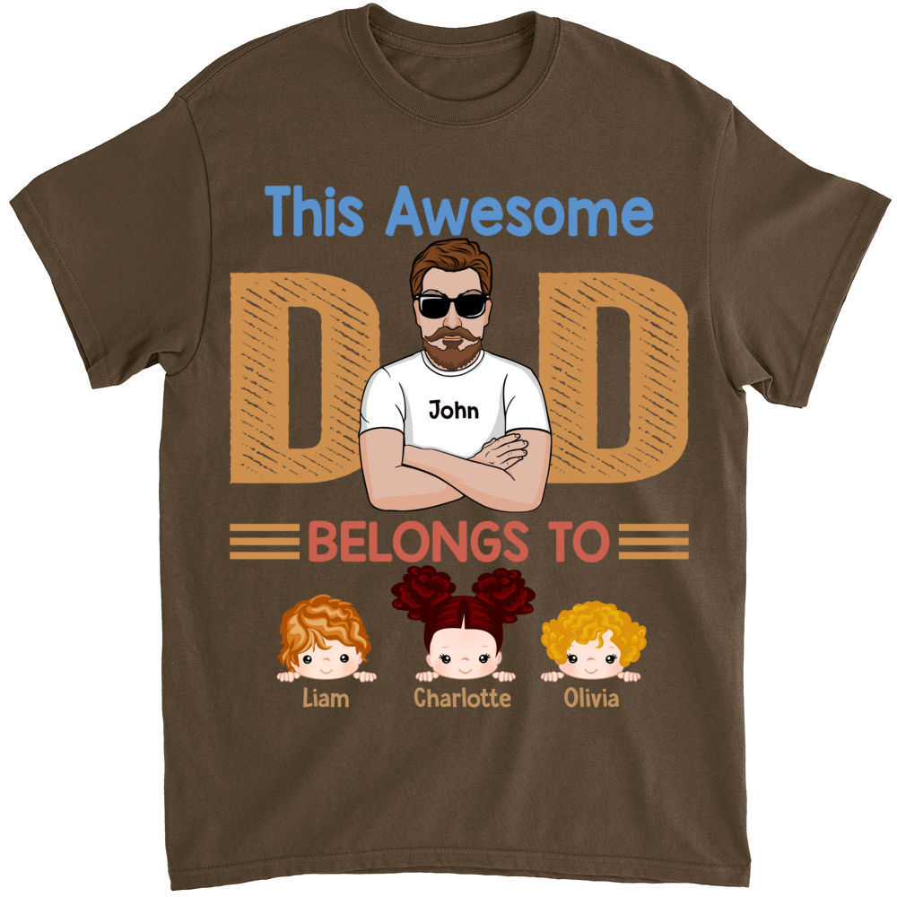 IZI POD This Awesome Dad Belongs to Shirt - Personalized Daddy