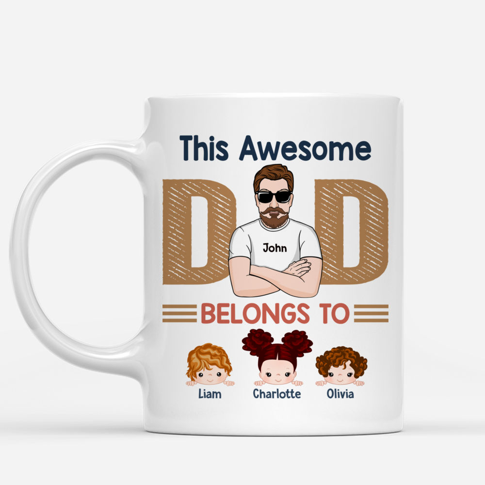 Family Mug - This Awesome Dad Belongs To | Personalized Mugs_1