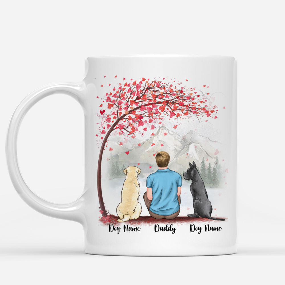 Personalized Mug - Man and Dogs - Dear Dad, thanks for all the belly rubs and for picking up our poop - Mug 2D Ver 1_1