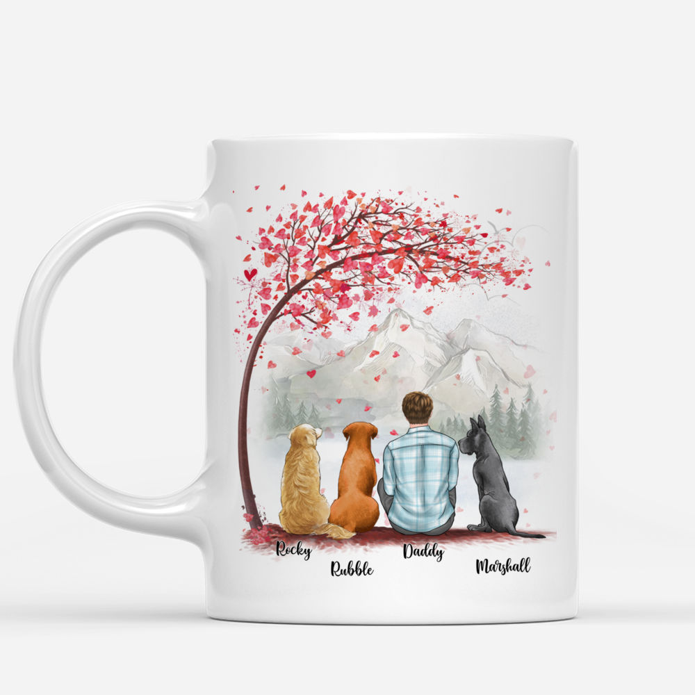 Personalized Mug - Man and Dogs - Dear Dad, thanks for all the belly rubs and for picking up our poop - Mug 3D Ver 1_1