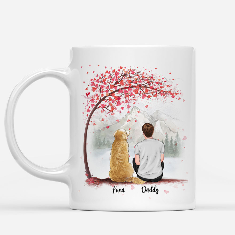 Personalized Mug - Man and Dogs - I Would Fight A Bear For You Dog Dad...(Love Tree)_1