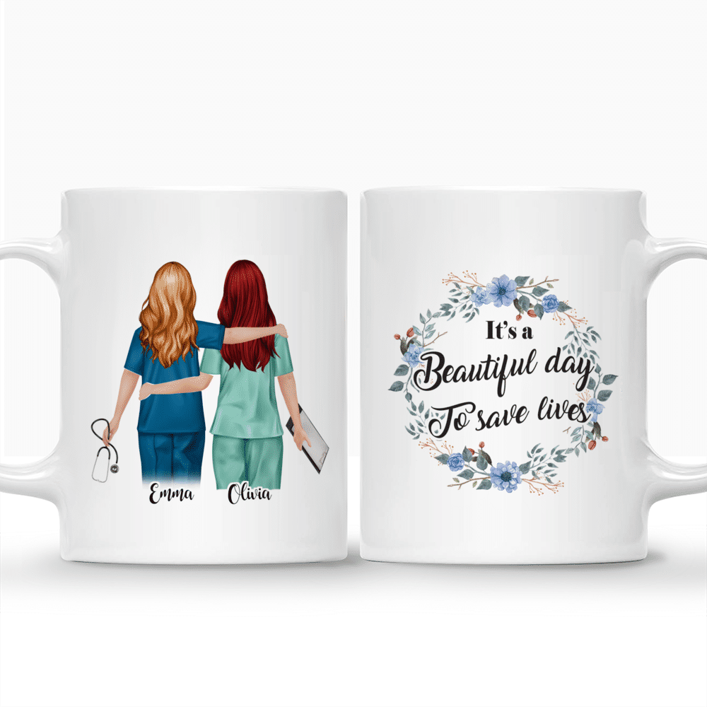 Personalized Mug - Nurse - It's a beautiful day to save lives - Colleagues Gifts, Co workers Gifts_3