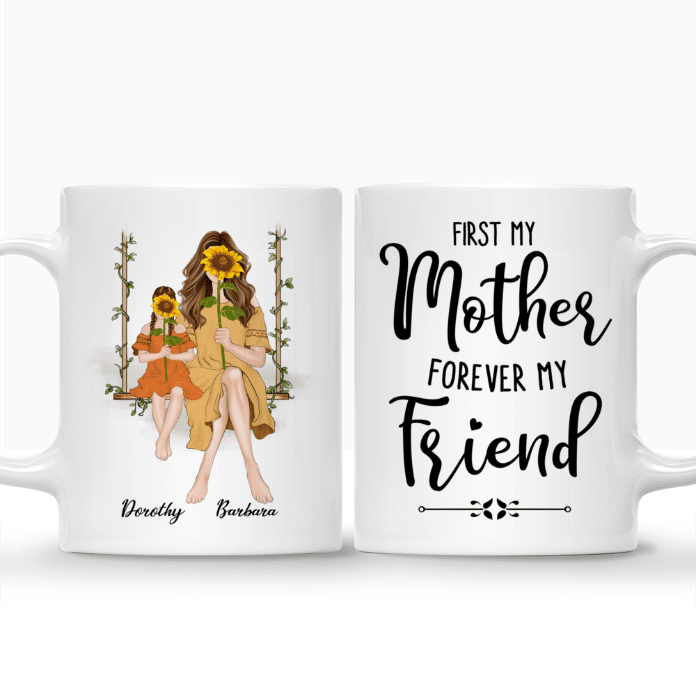 Personalized Mug - Mom&Daughter Sunflower 2 - First my Mother Forever my Friend_3