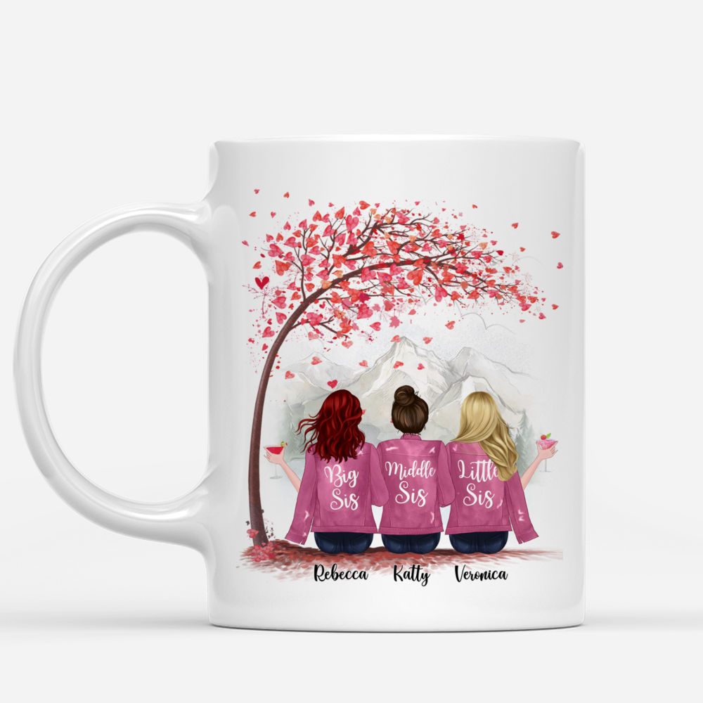 Personalized Mug - Up to 6 Sisters - Sisters forever, never apart. Maybe in distance but never at heart (4938)_1