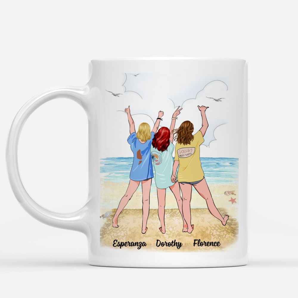 Personalized Mug - Up to 6 Girls - I would bite a shark for you besties...(Beach)_1