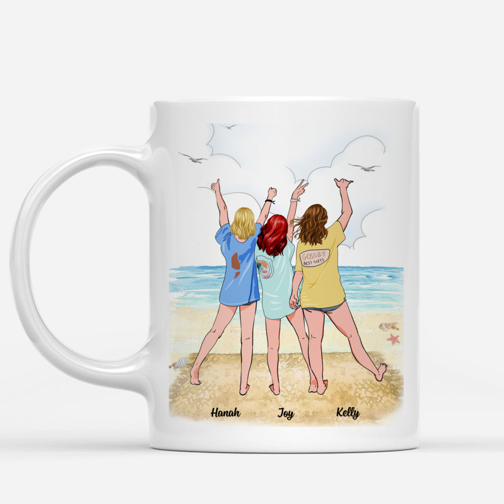 Personalized Mug - Up to 6 Girls - I would fight a bear for you besties... (Beach)_1