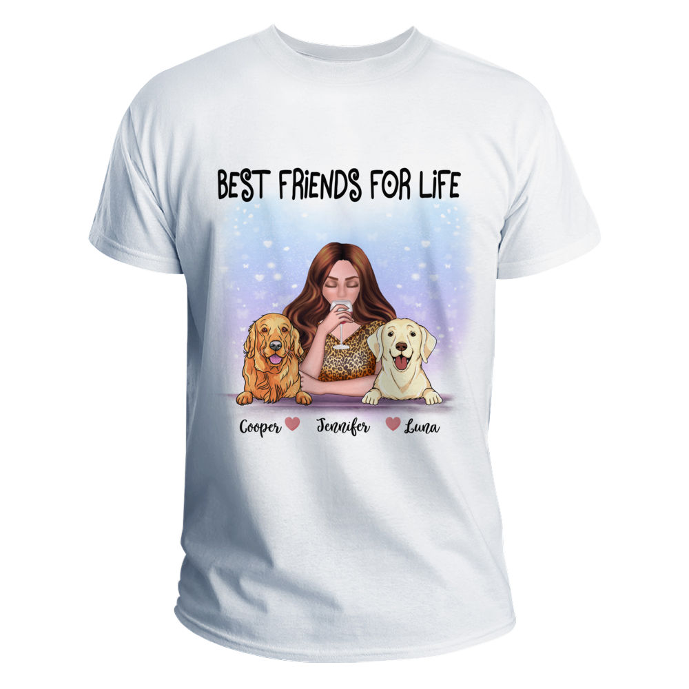 Personalized Shirt - Girl and Dogs - Best Friends For Life