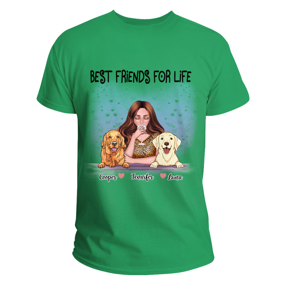 Personalized Shirt - Girl and Dogs - Best Friends For Life_2