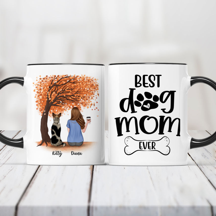 Dog Mom Mug Personalised Dog Mum Girl And Dog Dog And Owner - iTeeUS