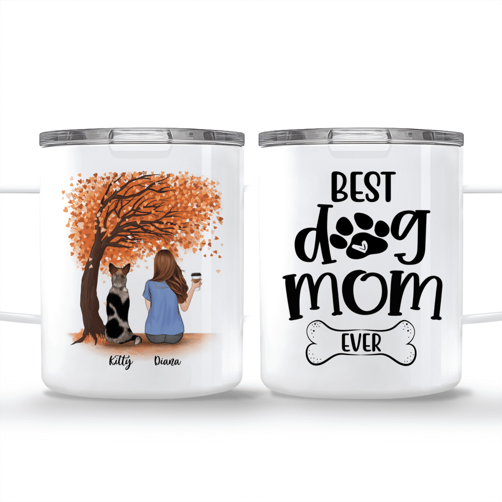 Personalized Mug - Girl and Dogs - Best dog mom ever (O)