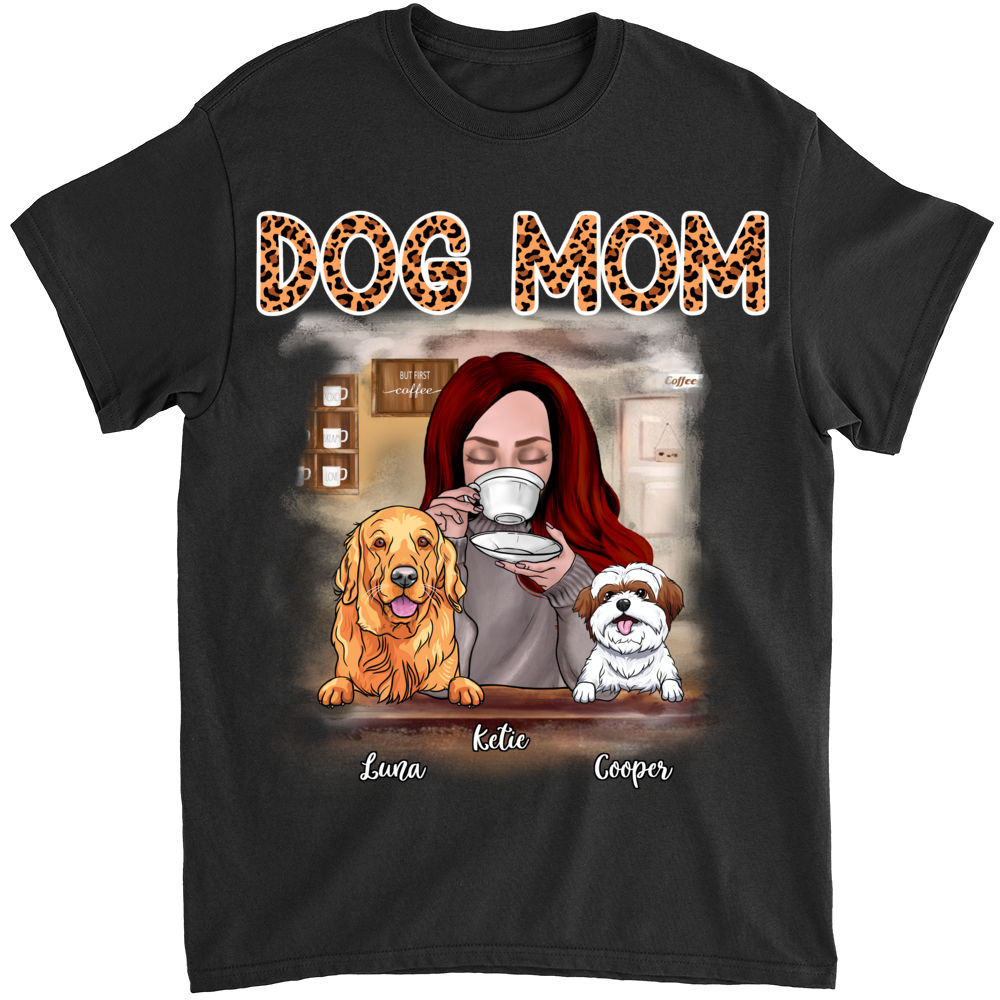 Personalized Shirt - Girl and Dogs - Dog Mom - Mother's Day Gifts, Gifts For Mother, Birthday Gifts For Mom_2