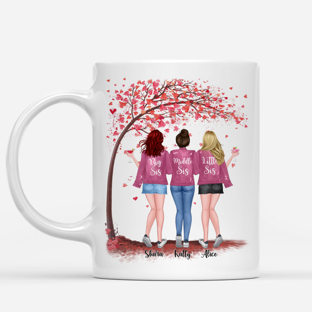 Personalized Mug - Up to 6 Sisters - Sisters forever, never apart. Maybe in distance but never at heart (5138)_1