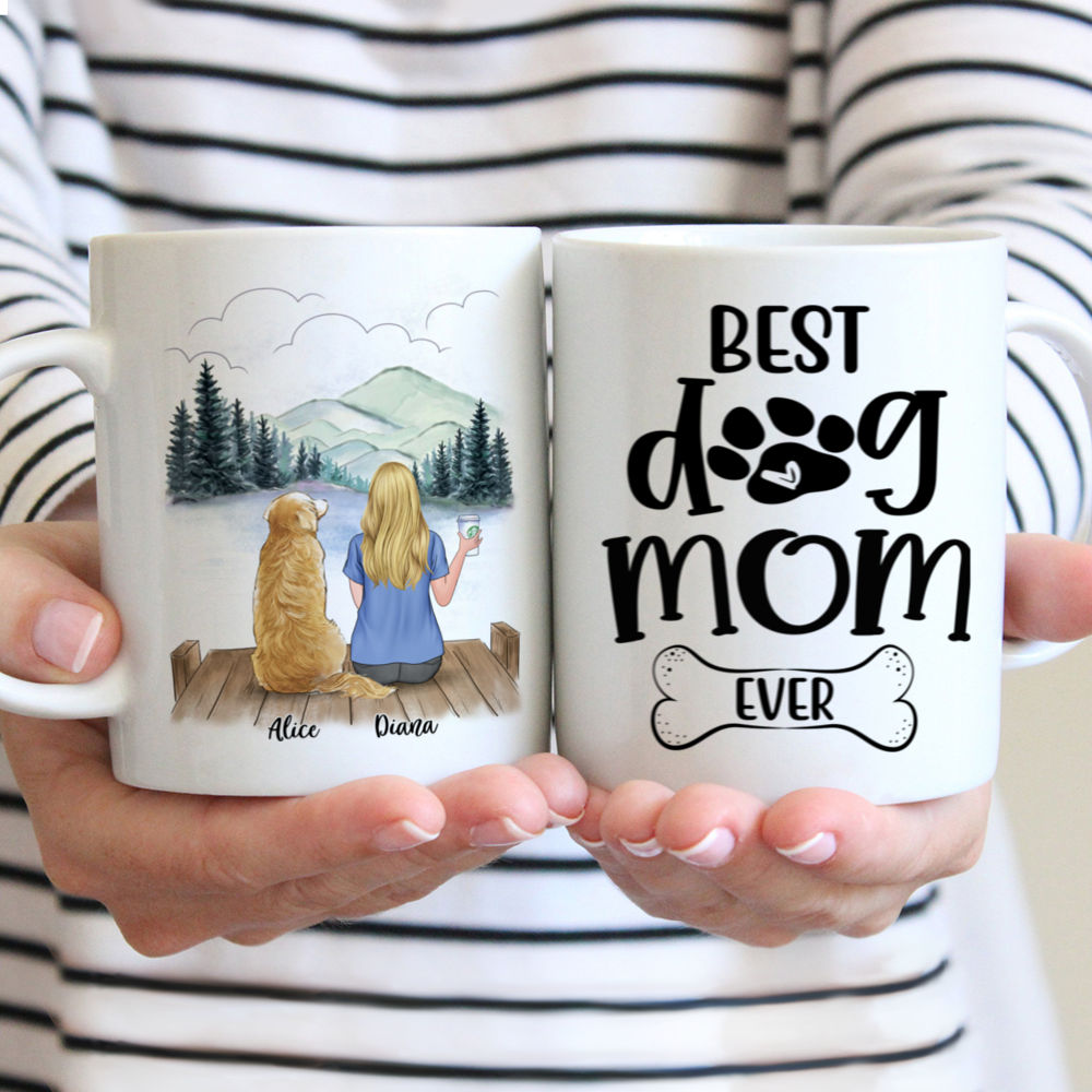 Personalized Mug - Girl and Dogs - Best Mom Ever (M)