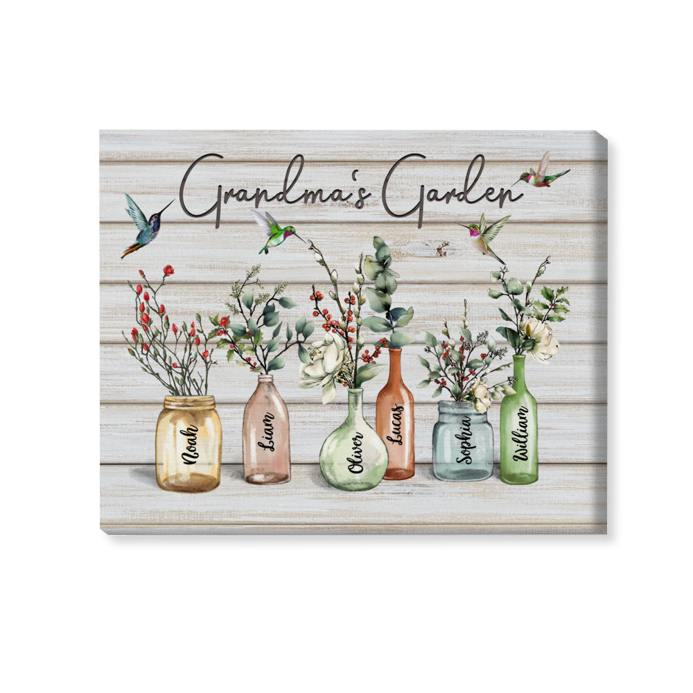 Personalized Wrapped Canvas - Family - Grandmas Garden Ver 2 - Mother's Day Gift For Grandma_3