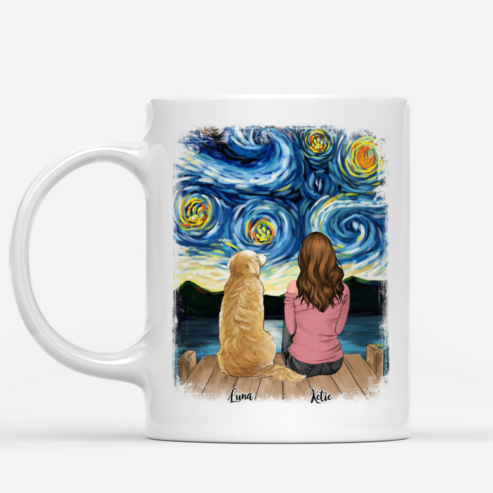 Personalized Mug - Girl and Dogs - Fur MaMa (Stary Night)_4