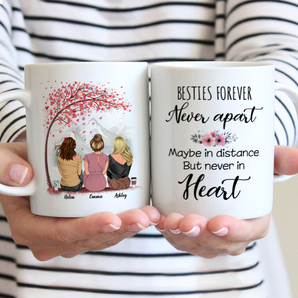 Best friends - Besties Forever Never Apart Maybe In Distance But Never In Heart (Mountain view) - Personalized Mug_2