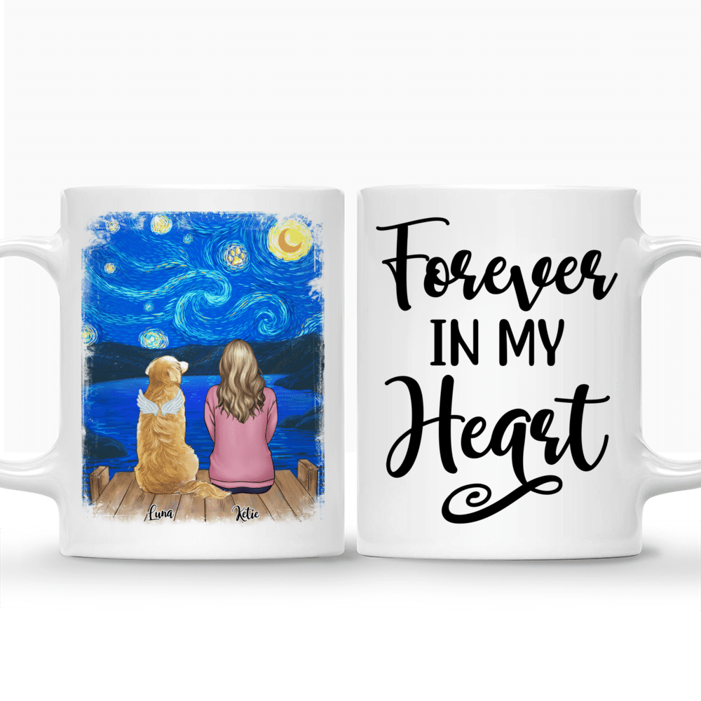 Personalized Mug - Girl and Dogs - Forever In My Heart (Stary Night 2)_4