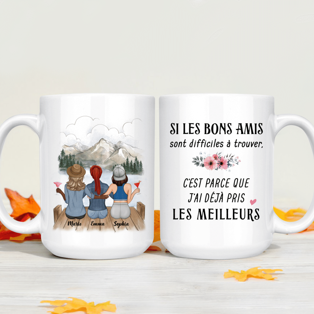 Personalized Mug - Up to 5 Girls - Besties Mug - Si Les Bons Amis Sont  Difficiles À Trouver