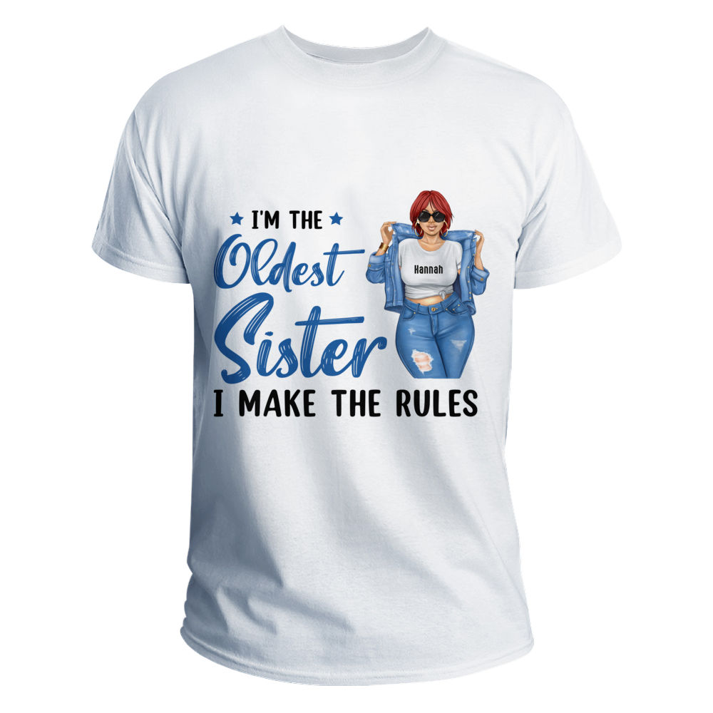 Personalized T-shirt: Sisters Are The Rules - The Oldest-Middle-Youngest Sister_5