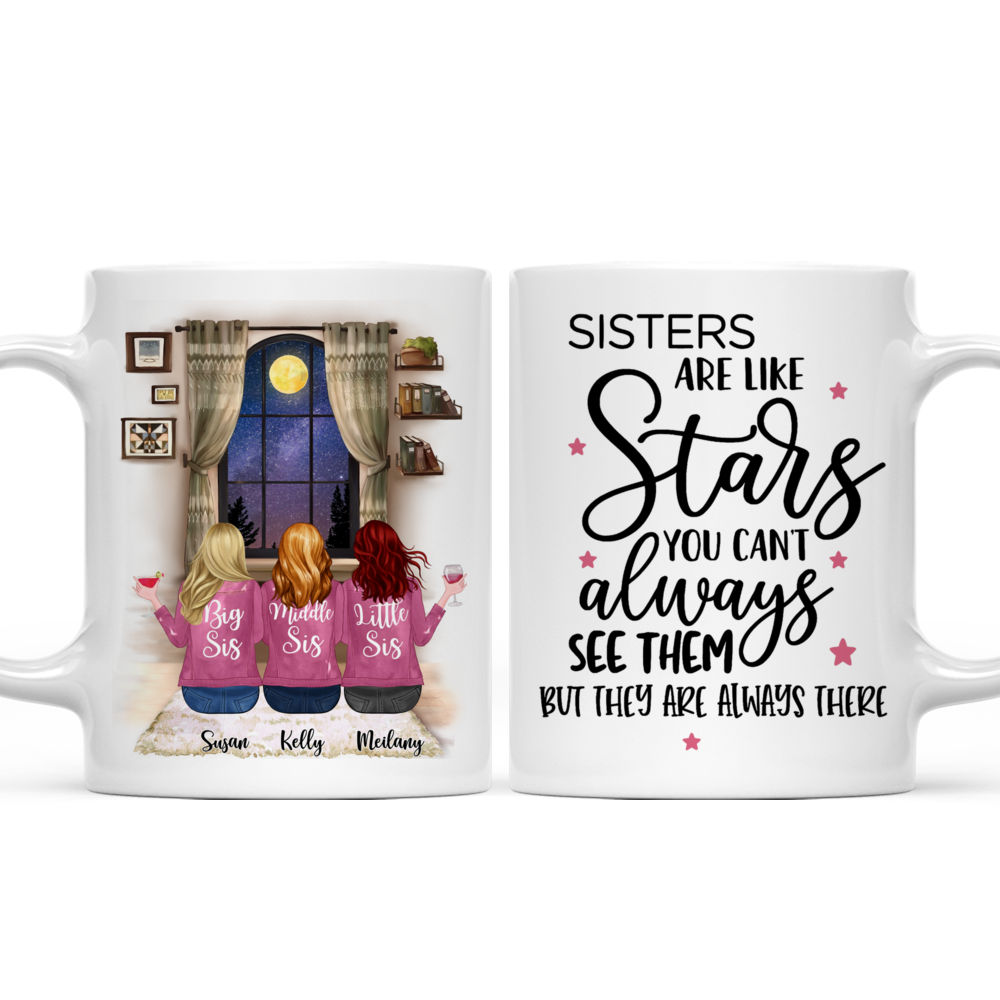 Personalized Mug - Sisters Are Like Stars, You Can't Always See Them_3