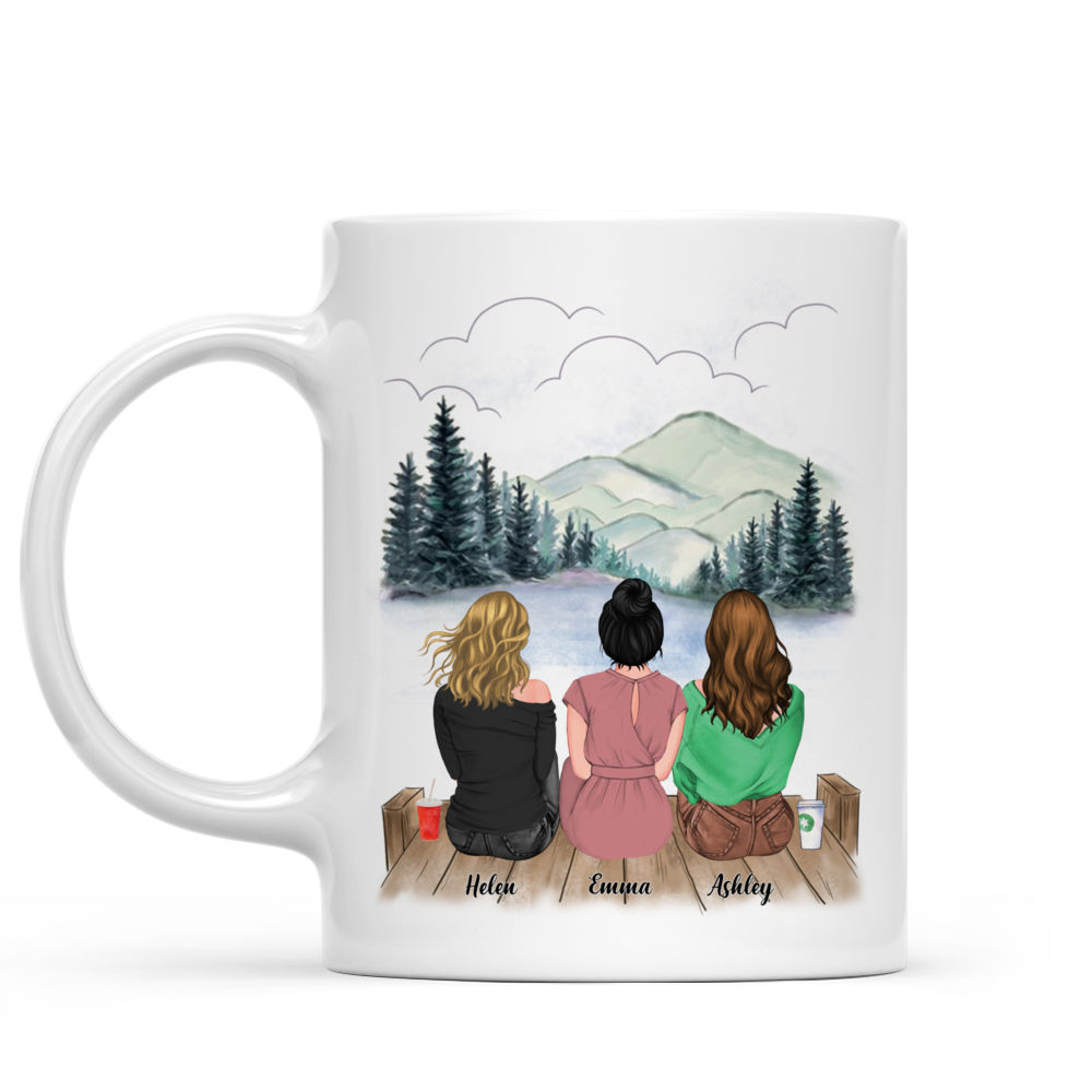 Personalized Mug - Sisters - Side by side or miles apart, Sisters will always be connected by heart (5371)_2