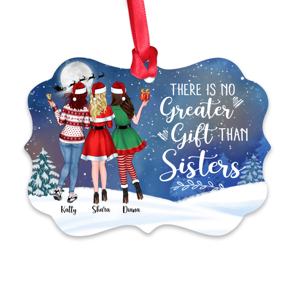 Up to 5 Girls - There Is No Greater Gift Than Sisters (5419) - Personalized Ornament_1