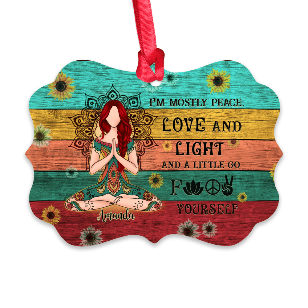 Personalized Ornament - Yoga Ornament - I'm Mostly Peace Love & Light_1