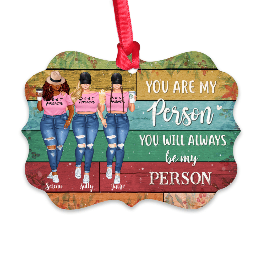 Personalized Ornament - Pink Girls Ornament - Up to 3 Girls - You are my person you will always be my person