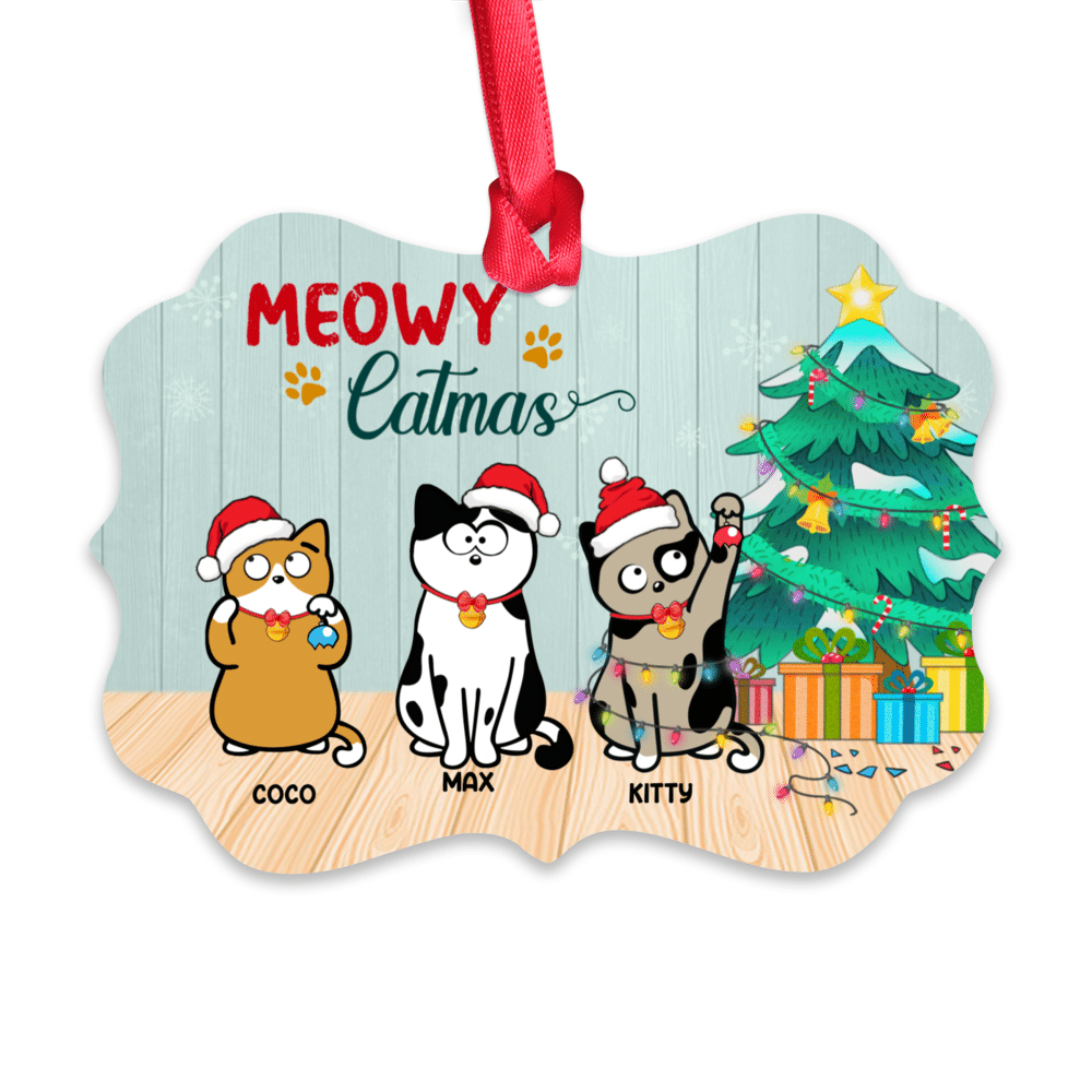 Personalized Ornament - Xmas Ornament - Naughty Cat - Meowy Catmas_1