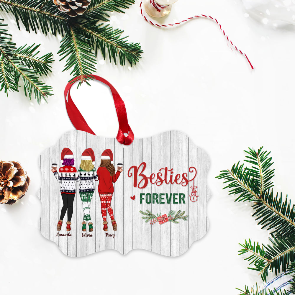 Personalized Ornament - Xmas Ornament - Sweaters Leggings - Besties Forever_2