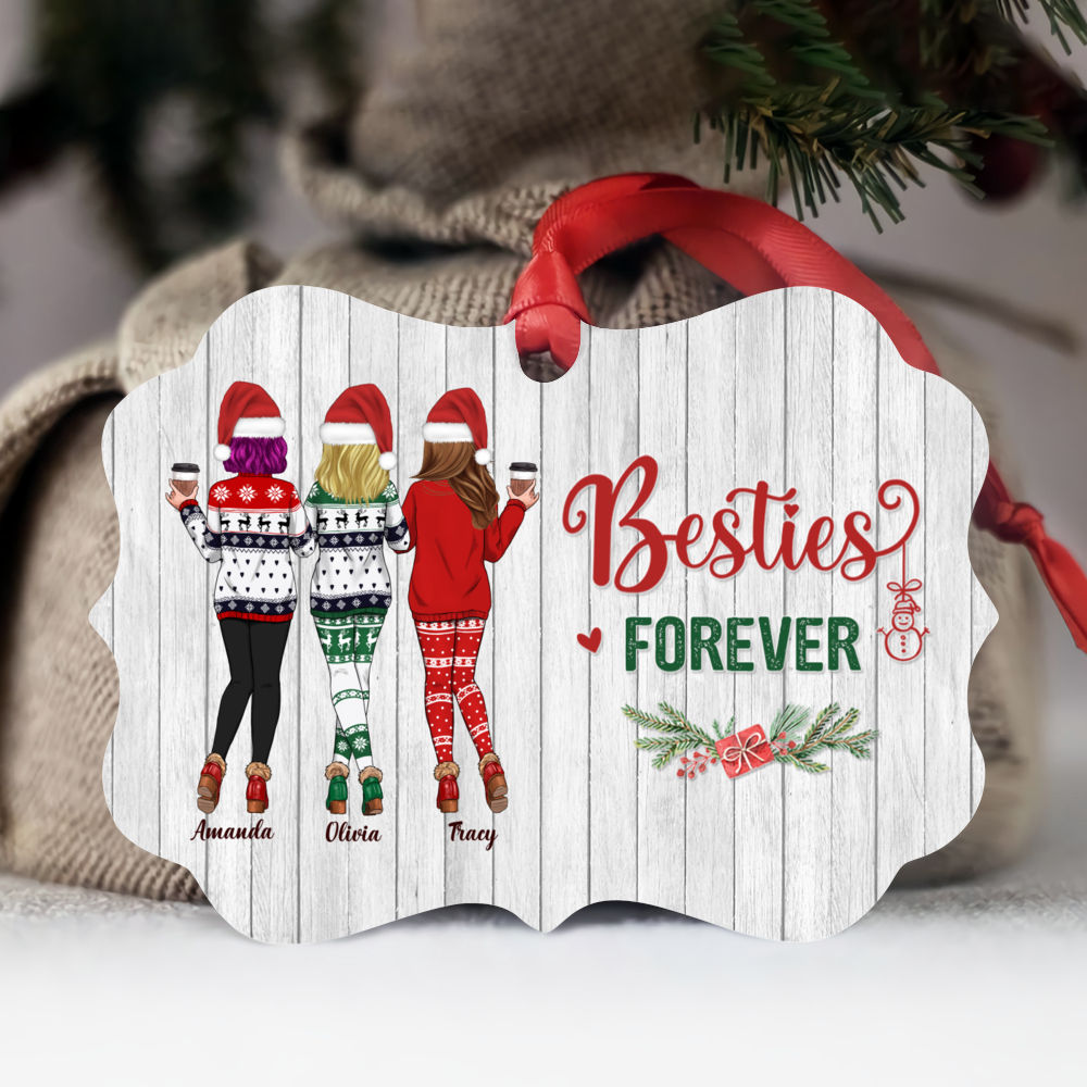 Personalized Ornament - Xmas Ornament - Sweaters Leggings - Besties Forever