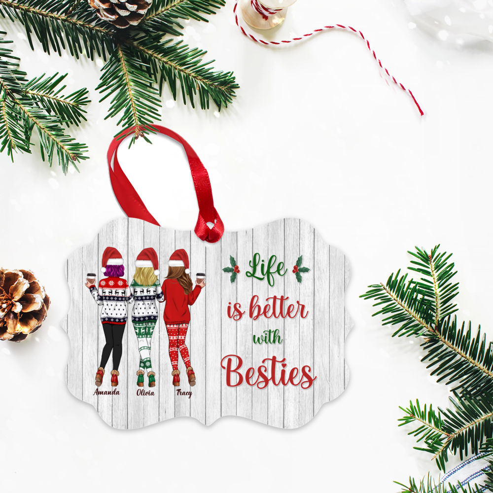 Personalized Ornament - Xmas Ornament - Sweaters Leggings - Life Is Better With Besties_2