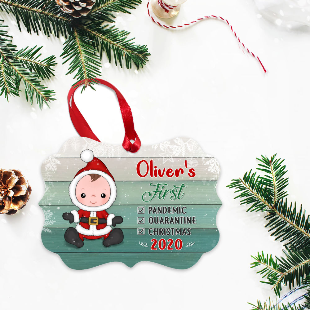 Personalized Ornament - Xmas Ornament - Baby's First Pandemic - Quarantine - Christmas_4