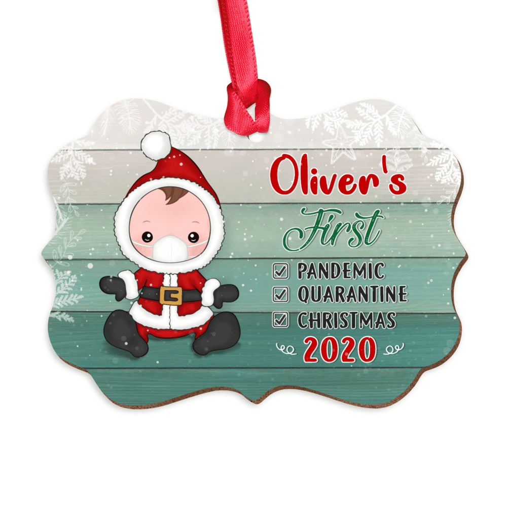 Xmas Ornament - Baby's First Pandemic - Quarantine - Christmas (Ver 2) - Personalized Ornament_3