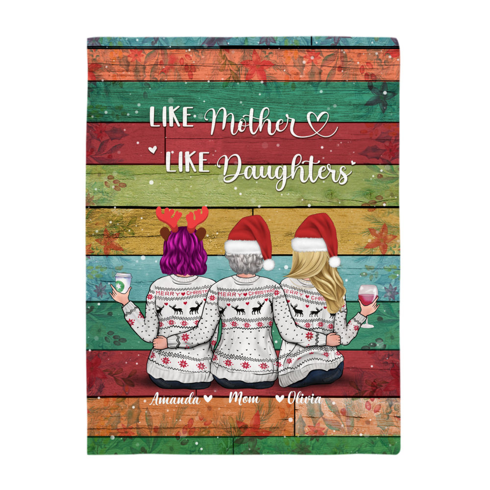 Personalized Blanket - Xmas Fleece Blanket - Like Mother Like Daughters