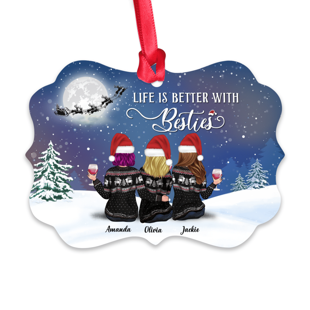 Personalized Ornament - Xmas Moon Ornament - Life Is Better With Besties_1