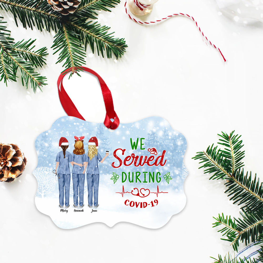 Personalized Ornament - Nurse Ornament - Up to 5 Nurses - We served during Covid-19_2