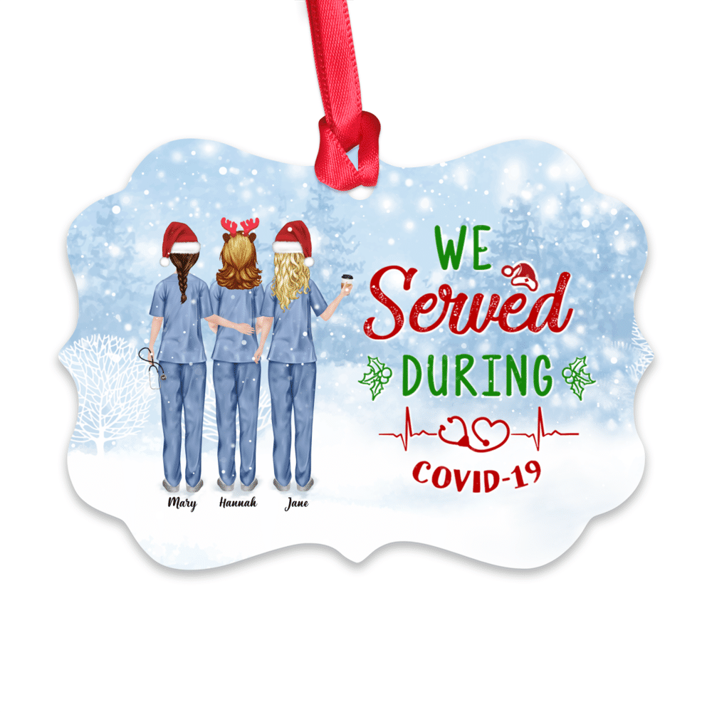 Personalized Ornament - Nurse Ornament - Up to 5 Nurses - We served during Covid-19_1