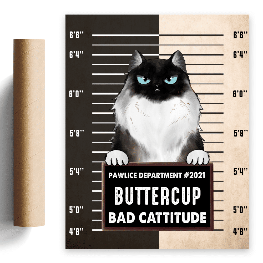 Personalized Poster - Pawlice Cat - Bad Cattitude (Poster)_4