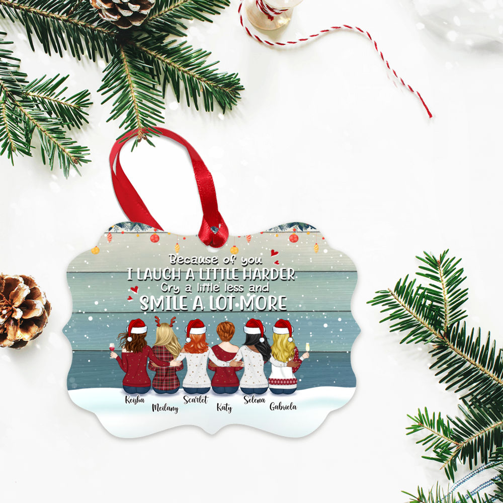 Personalized Christmas Ornament - Because Of You I Laugh | Gossby_2