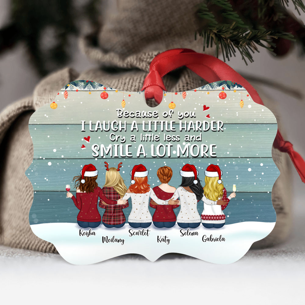 Personalized Christmas Ornament - Because Of You I Laugh | Gossby