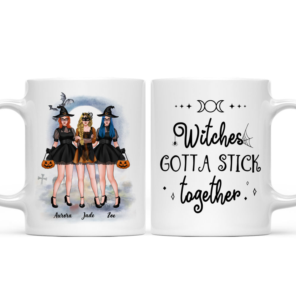 Personalized Mug - Halloween Witches - Witches Got A Stick Together (5596)_5