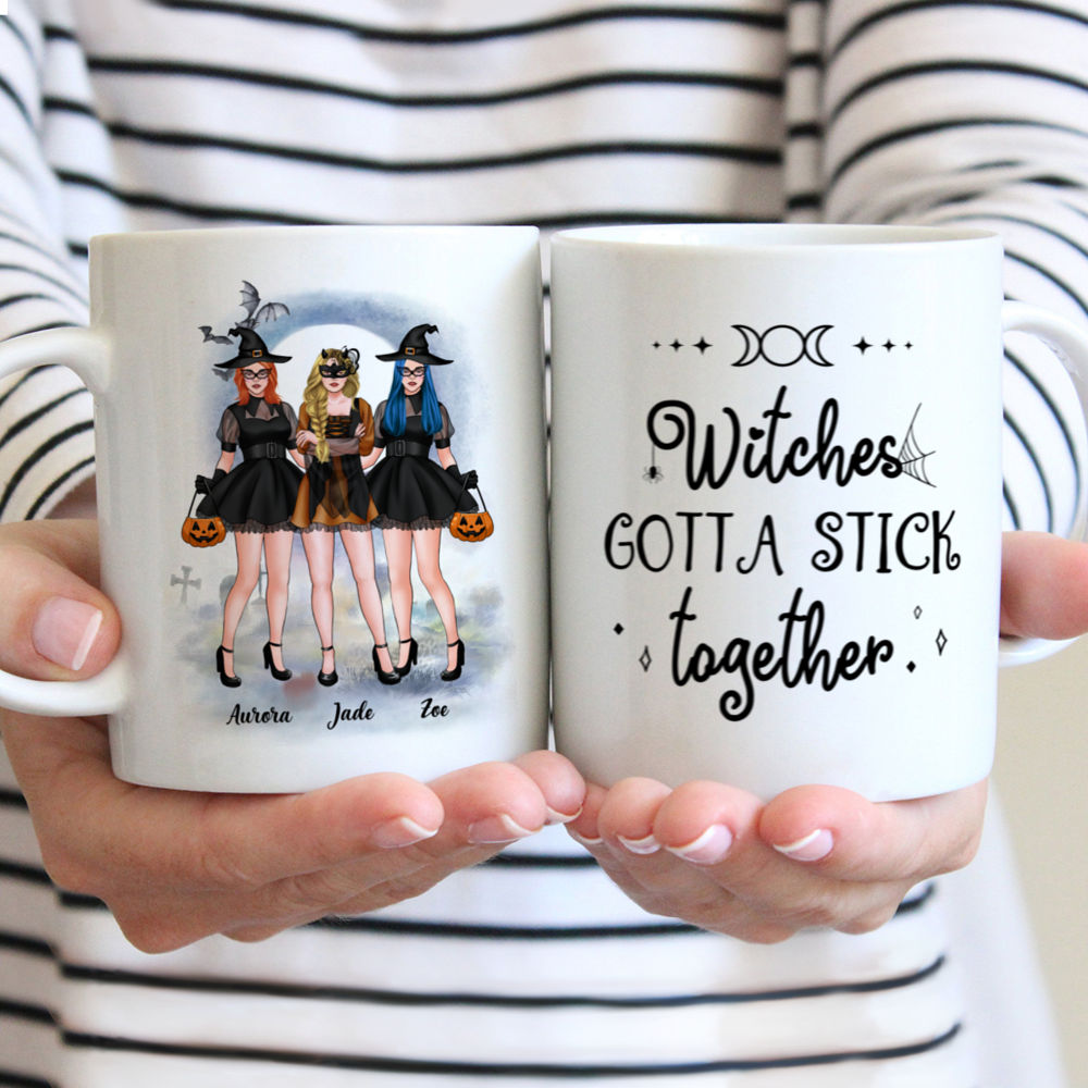 Personalized Mug - Halloween Witches - Witches Got A Stick Together (5596)_2