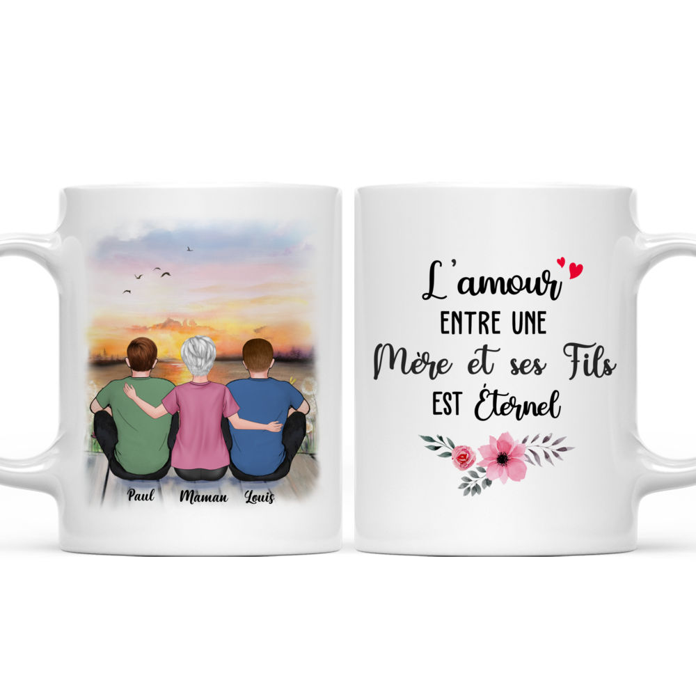 Personalized Mug - Mère & Fils - L'amour entre une mère et ses fils est éternel (S-N) - French_3