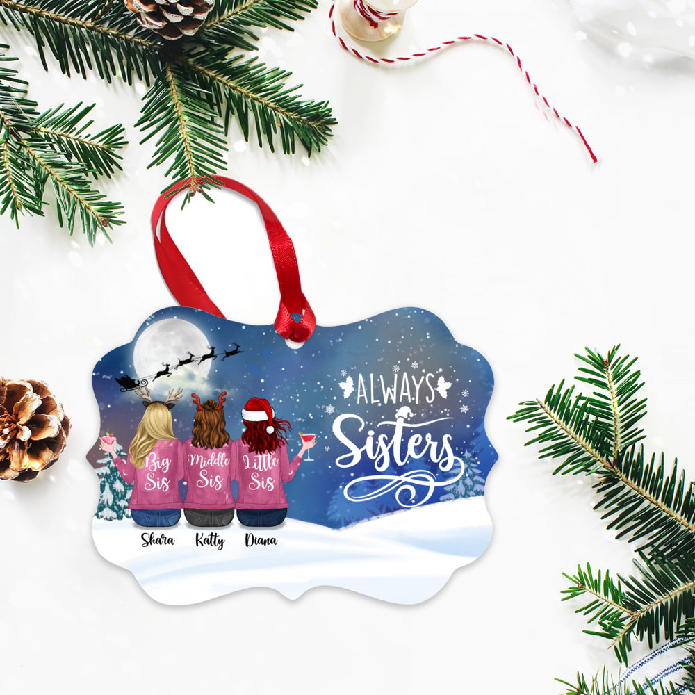 Personalized Ornament - Up to 6 Sisters - Always Sisters (5665)_2
